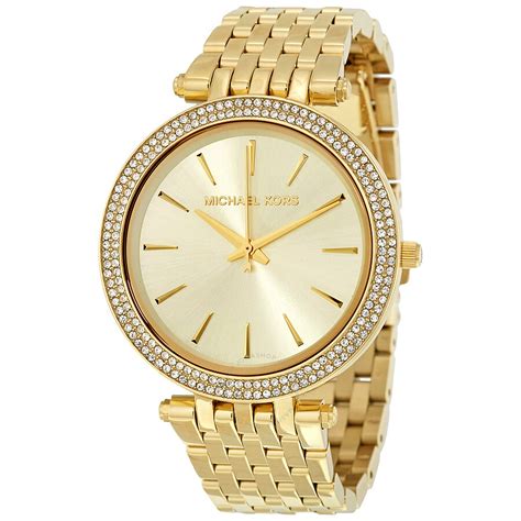 Michael Kors Darci Glitz Gold Dial Pave Bezel Ladies Watch 